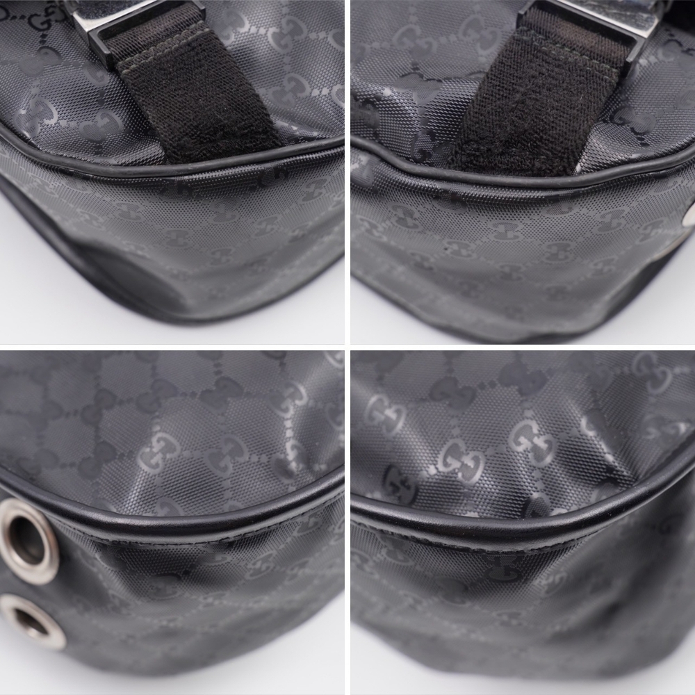 CB09 ❤️ Gucci GG 500 Web Double Buckle Messenger Bag - Picture 8 of 14